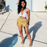 Multi-Zip Style Pocket Elastic Waist Lounge Shorts