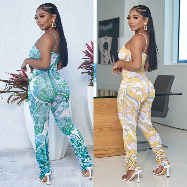 Ladies Fashion Sexy Two Piece Jumpsuit Trousers Shawl