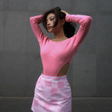 Two-piece multi-wear one-piece sexy women's body slim solid color top