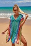 Beach blouse knit iridescent holiday blouse bikini knit