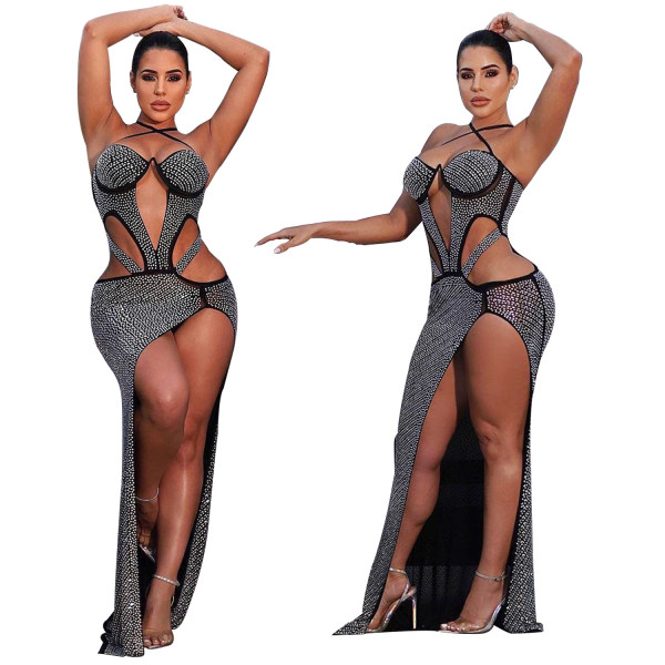Women's Sexy Nightclub Celebrity Irregular Hollow Out Dress