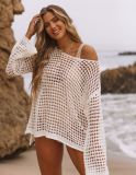 Beach Blouse Cutout Knit Resort Knit Blouse