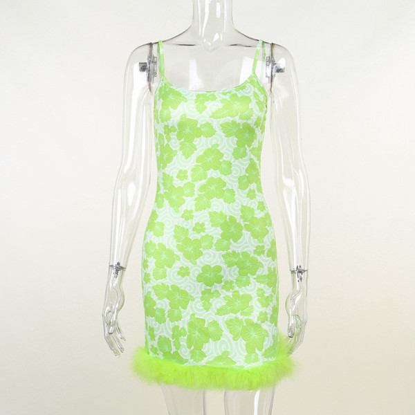 Sling hair dress temperament commuter sleeveless skirt