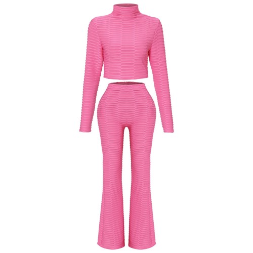 Autumn and winter new fashion casual suits short tops temperament slim fit slim flared pants