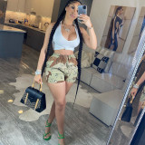Sexy Slim Fit Panel Washed Camouflage Pants