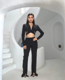 Cropped top with cross straps