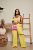 Cute jumpsuit + ripped wide-leg pants two-piece set