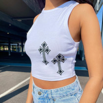Sexy Embroidered Cross Tank Top Sexy Embroidered Cross Tank Top