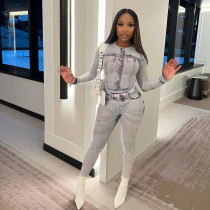 Two-piece stylish casual suit with personalized print T-shirt and trousers Two-piece stylish casual suit with personalized print T-shirt and trousers