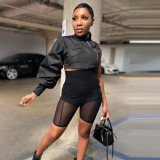 Women's Short Zip Single Sleeve Jacket