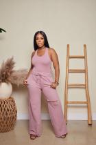 Cute jumpsuit + ripped wide-leg pants two-piece set Cute jumpsuit + ripped wide-leg pants two-piece set