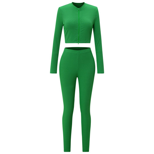 Fashion Casual Suit Double Open Zipper Pants Set