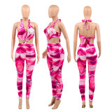 Sexy Chest Ring Cutout Print Jumpsuit