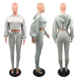 High Quality Fabric Fashion Strap Solid Color Two Piece Set