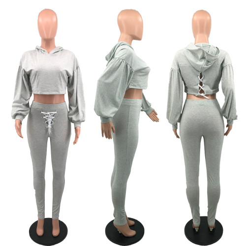 High Quality Fabric Fashion Strap Solid Color Two Piece Set