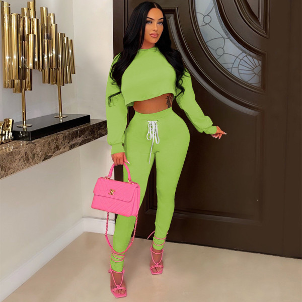 High Quality Fabric Fashion Strap Solid Color Two Piece Set