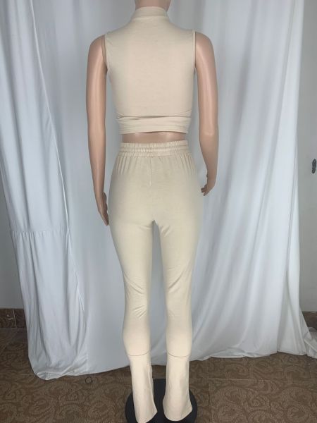 Sexy Women's T-Shirt Pleated Pants Two Piece