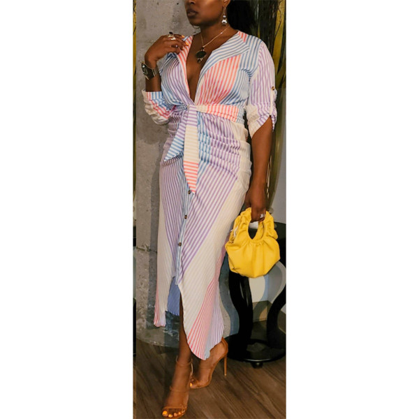 custom-print cardigan dress