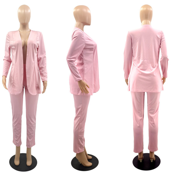 Autumn and winter small suit two-piece fashion casual long-sleeved trousers