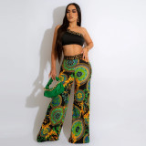 Sexy Slim Print Two-Piece Nightclub Suit