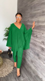 Women's Casual Loose V-Neck Doll Sleeve Suit Two Piece