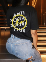 Meichao assc lightning Hiroshi Fujiwara joint short-sleeved letter print T-shirt