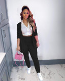 Autumn and winter small suit two-piece fashion casual long-sleeved trousers