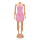Women's Fashion Sexy V-Neck Skinny Sleeveless Dress