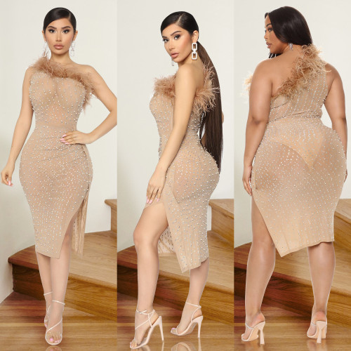 Women's sexy ladies party nightclub hot diamond dress