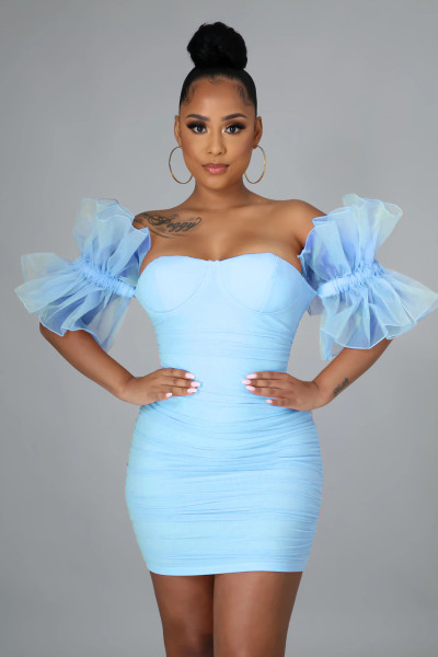 sexy irregular sleeve dress