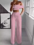 One-shoulder mopping pants suit