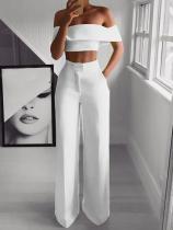 One-shoulder mopping pants suit