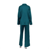 Fashion Casual Draped Satin Suit Trousers Two Piece Women's Clothing