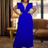Sexy mesh stitching solid color high waist wide leg jumpsuit