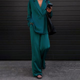 Fashion Casual Draped Satin Suit Trousers Two Piece Women's Clothing