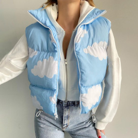Jacket vest thickened warm cloud stand collar short bread coat cotton coat
