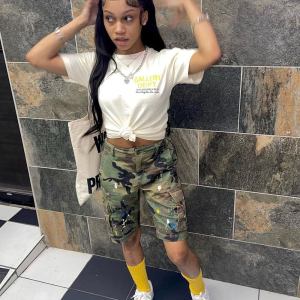 Sexy Loose Camo Multi Pocket Casual Dirty Shorts