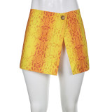 Fashion Vintage Print Slit Skirt