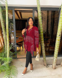 women's fashion fringed shirt long sleeve top