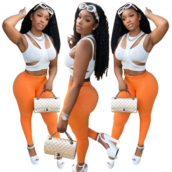 Three-piece set of vest tube top + trousers in different colors