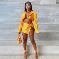 Fashion Vintage Print Slit Skirt Fashion Vintage Print Slit Skirt