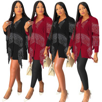 women's fashion fringed shirt long sleeve top women's fashion fringed shirt long sleeve top