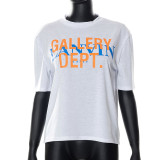 Printed letters round neck tights short sleeve T-shirt