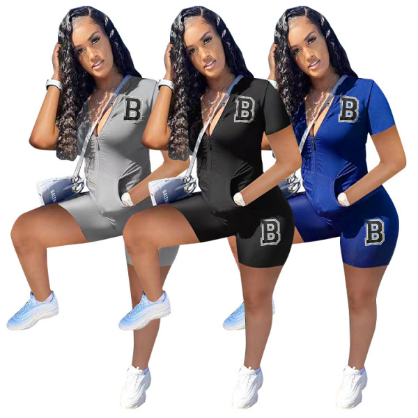 Fashion Two Piece Casual Print Spring Summer Suit