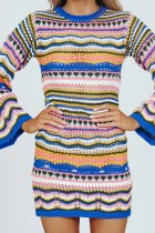 Women's Knitwear Women's Rainbow Striped Pullover Mid Length Women's Sweater Women's Knitwear Women's Rainbow Striped Pullover Mid Length Women's Sweater