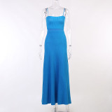 Sexy Solid Color Wool Knit Sling Skirt Dress