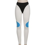 Fashion street sports trend stitching hip tight leggings