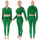 Staff Towel Bra Chain Hooded Two-Piece Set