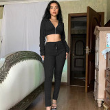 Staff Towel Bra Chain Hooded Two-Piece Set