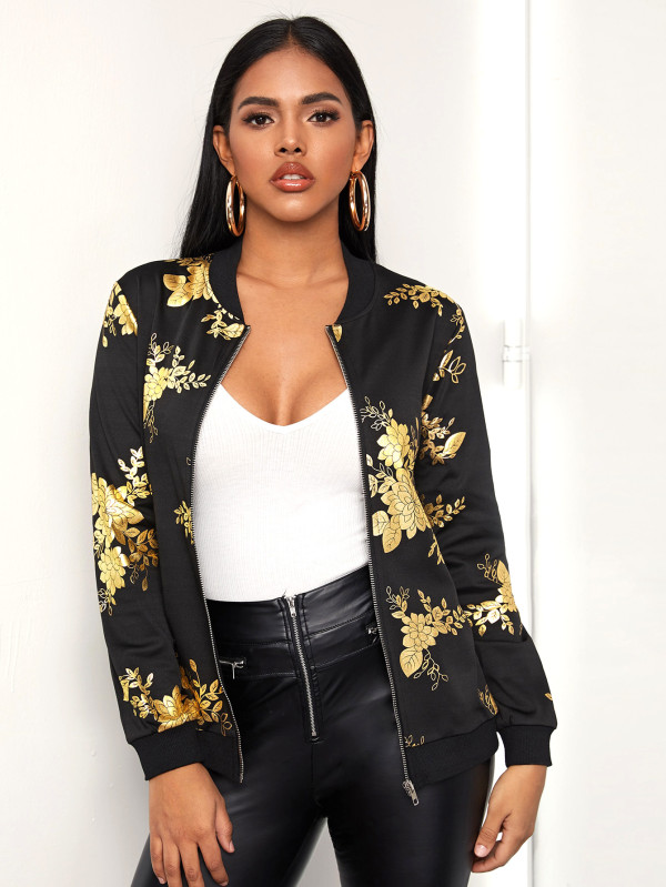 Printed baseball suit casual letter coat